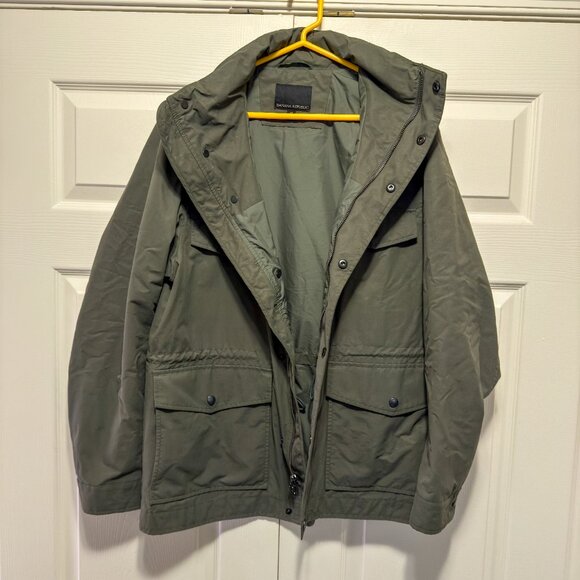 Banana Republic Hooded 4-Pocket Olive Green Field Jacket, Size M - Picture 6 of 7
